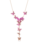 Swar*vski -Idyllia Lilia Y necklace Butterfly, Pink, Rose gold-tone plated - 5636420