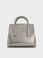 Charles & Ke*th - Rene Structured Top Handle Bag - Pewter