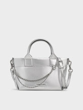 Charles & Ke*th - Atwood Crinkle-Effect Chain-Embellished Tote Bag - Silver
