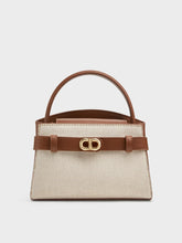 Charles & Ke*th - Aubrielle Canvas Two-Tone Top Handle Bag - Taupe Canvas