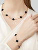 VCA-Vintage Alhambra bracelet, 5 motifs, 18K yellow gold Plating, onyx
