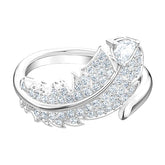 Swar*vski - Silver-Tone Nice Feather Ring-5515029