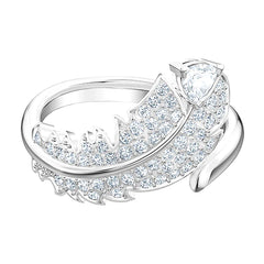 Swar*vski - Silver-Tone Nice Feather Ring-5515029