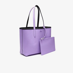 Lacost* - Women's Anna Reversible Tote & Pouch - Black/Lavender