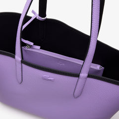 Lacost* - Women's Anna Reversible Tote & Pouch - Black/Lavender