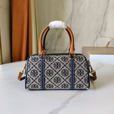 TORY BURC*-T MONOGRAM PETITE BARREL BAG