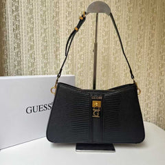 GUES* - Ginevra python-print shoulder bag-BLACK
