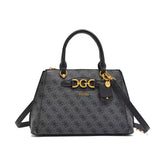 GUES*-Malva Girlfriend Black Satchel Bag - BLACK LOGO