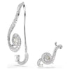 Swar*vski -Ariana Grande x Swarovski clip earrings Asymmetrical design, Crystal pearl, Baguette cut, White, Rhodium plated-5720866