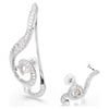 Swar*vski -Ariana Grande x Swarovski clip earrings Asymmetrical design, Crystal pearl, Baguette cut, White, Rhodium plated-5720866