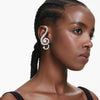 Swar*vski -Ariana Grande x Swarovski clip earrings Asymmetrical design, Crystal pearl, Baguette cut, White, Rhodium plated-5720866
