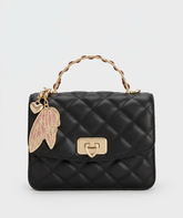 Charles & Ke*th - Cressida Quilted Top Handle Bag With Bag Charms - Gift Box - Black