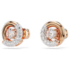 Swar*vski -Dextera stud earrings Round cut, White, Rose gold-tone plated-5692258
