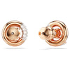 Swar*vski -Dextera stud earrings Round cut, White, Rose gold-tone plated-5692258