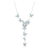 Swar*vski -Idyllia Lilia Y necklace Butterfly, Blue, Rhodium plated-5662179