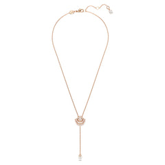Swar*vski -Idyllia Y pendant Crystal pearl, Shell, White, Rose gold-tone plated-5680299