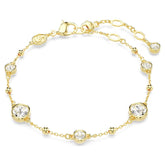 Swar*vski -Imber bracelet Round cut, Scattered design, White, Gold-tone plated-5680094