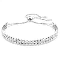 Swar*vski -Matrix bracelet Round cut, White, Rhodium plated-5678252-Coming Soon
