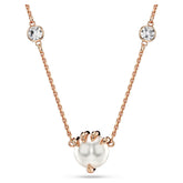 Swar*vski -Dragon & Phoenix Pendant Crystal pearls, Dragon claw, White, Rose gold plated-5685774