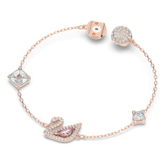Swar*vski -Swan bracelet Swan, Pink, Rose gold-tone plated-5472271