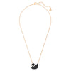 Swar*vski -Swan pendant Swan, Black, Rose gold-tone plated-5204134
