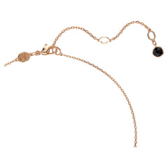 Swar*vski -Swan pendant Swan, Small, Black, Rose gold-tone plated-5678046