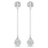 Swar*vski -Una Angelic drop earrings Round cut, White, Rhodium plated-5732273