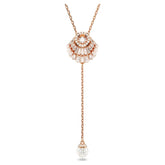 Swar*vski -Idyllia Y pendant Crystal pearl, Shell, White, Rose gold-tone plated-5680299