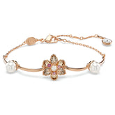 Swar*vski -Idyllia bracelet Crystal pearl, Mixed cuts, Flower, Multicolored, Rose gold-tone plated-5730361