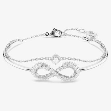 Swar*vski -Hyperbola Rhodium Plated Infinity Bangle-5684049