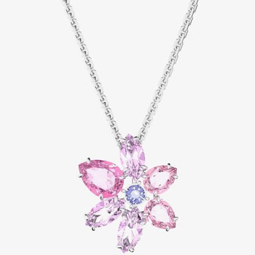 Swar*vski - Swarovski Gema Pink Flower Pendant Necklace-5662493