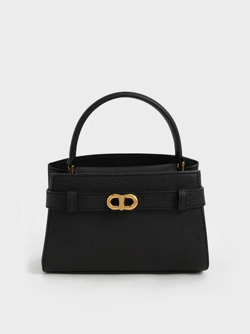 Charles & Ke*th -Aubrielle Belted Top Handle Bag - Black