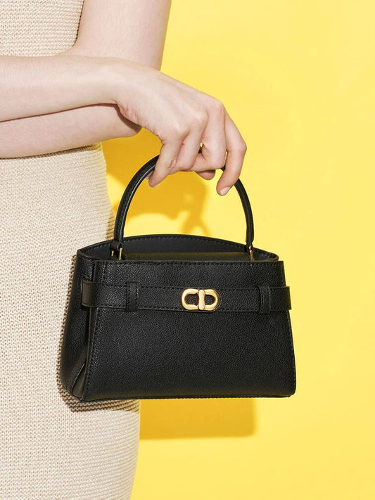 Charles & Ke*th -Aubrielle Belted Top Handle Bag - Black