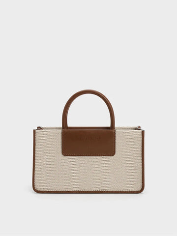 ITZY X CHARLES & KE*TH: ITZ MINE COLLECTION  Mini Astra Canvas Tote Bag - Chocolate