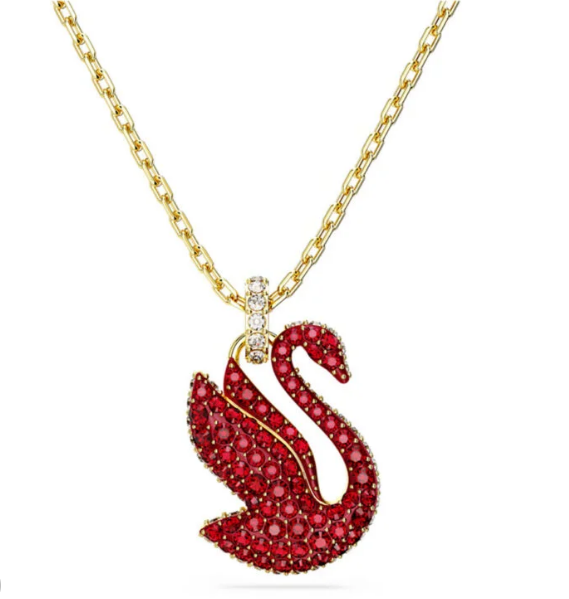 Swar*vski - Iconic Swan pendant Swan, Medium, Red, Gold-tone plated - 5647872