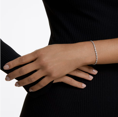 Swar*vski - Matrix Tennis bracelet - Round cut, White, Rhodium plated - 5465384