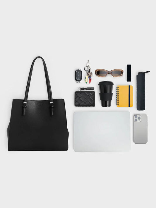 Charles & Ke*th -Sansa Tote Bag - Black / Silver