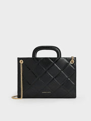 Charles & Ke*th - Apfra Quilted Chain-Handle Bag - Black