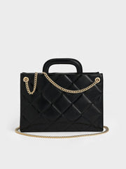 Charles & Ke*th - Apfra Quilted Chain-Handle Bag - Black