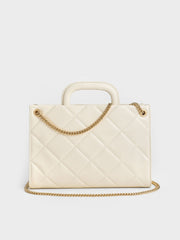Charles & Ke*th -Apfra Quilted Chain-Handle Bag - Cream