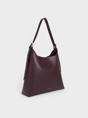 Charles & Ke*th - Hertha Trapeze Slouchy Hobo Bag - Burgundy-Delivery After 1st