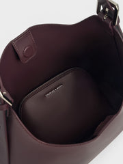 Charles & Ke*th - Hertha Trapeze Slouchy Hobo Bag - Burgundy-Delivery After 1st