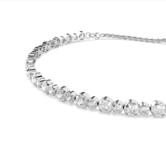 سوار*فيسكي - سوار تنس ماتريكس - قطع دائرية مُركّبة، أبيض، مطلي بالروديوم - 5677813 