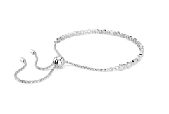 سوار*فيسكي - سوار تنس ماتريكس - قطع دائرية مُركّبة، أبيض، مطلي بالروديوم - 5677813 