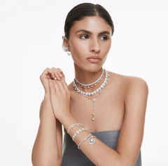 سوار*vski - x Arian* Grande سوار لؤلؤ كريستالي بقطع دائري مطلي بالروديوم الأبيض - 5720870 