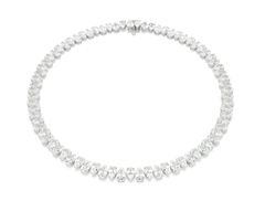 Swar*vski - عقد تنس ماتريكس، قطع كمثرى، أبيض، مطلي بالروديوم - 5662277 