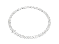 Swar*vski - عقد تنس ماتريكس، قطع كمثرى، أبيض، مطلي بالروديوم - 5662277 