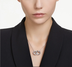 Swar*vski - Dextera Pendant, Intertwined Hoop, White, Rhodium Plated - 5670251