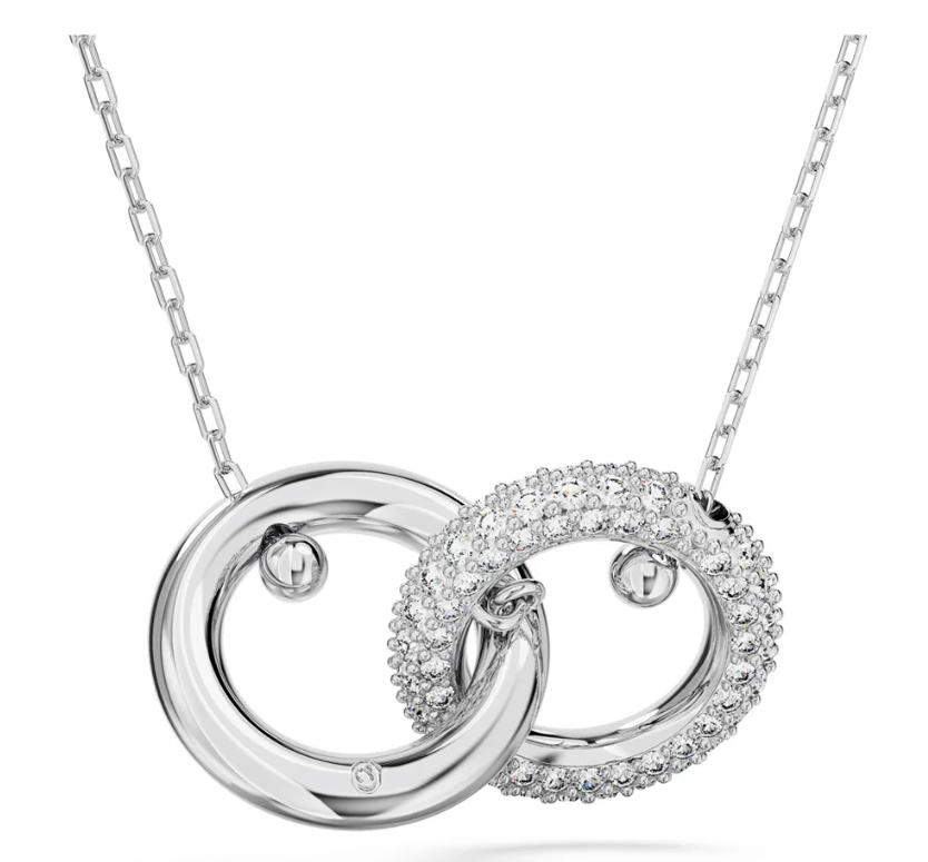 Swar*vski - Dextera Pendant, Intertwined Hoop, White, Rhodium Plated - 5670251