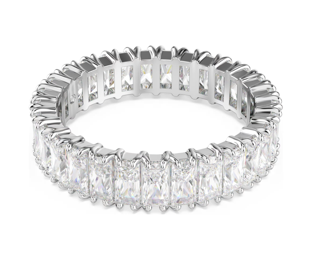 Swar*vski - Matrix ring Baguette cut, White, Silver-tone finish - 5714333